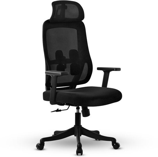 Bayt Ergonomische Bureaustoel - Office chair - Bureaustoel - Bureaustoel Volwassenen - Kantoorstoel - Verstelbaar - Hoofdsteun - Zwart