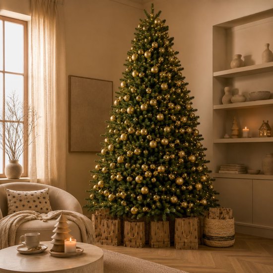 Black Box Trees Clive Kerstboom - Realistische Kunstboom met Volle Uitstraling en 1840 Takken - Kerstversiering voor Binnen - Sfeervol en Realistisch - Makkelijk Opzetten - H185 x Ø130 cm - Groen