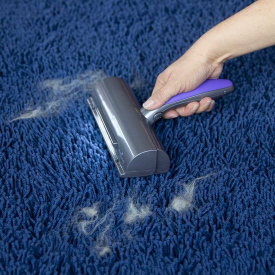 Fur Daddy Deluxe met oplaadbare batterij - dierenhaarverwijderaar voor kleding - herbruikbare pluizenroller voor moeiteloze verwijdering van kattenhaar en hondenhaar - zelfreinigende pluizenborstel
