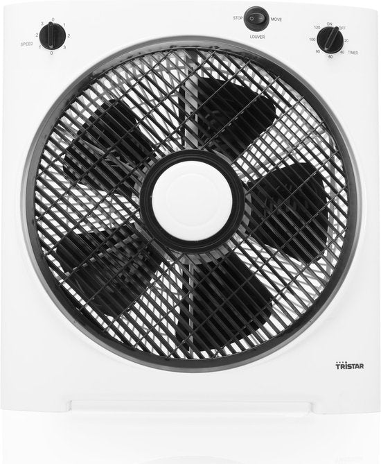 Boxventilator 3 Snelheden – 120 min Timer – Brede Luchtcirculatie – Compact & Stijlvol – Tristar VE‑5858