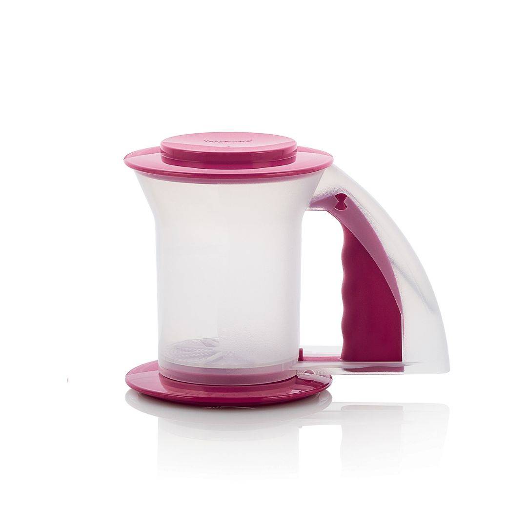Tupperware Dubbelzeefje - Roze/Doorzichtig - Ø12 x 19 x 14 cm - Zeven met 1 Hand