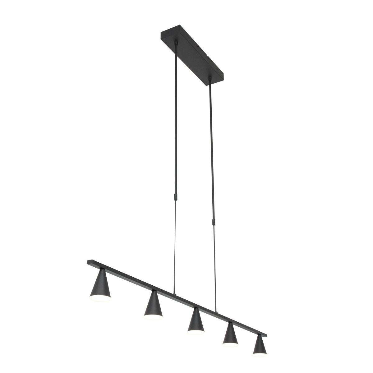 Hanglamp Vortex 3066ZW Zwart 5 lichts lichtkleur instelbaar in hoogte verstelbaar kunststof/metaal Steinhauer