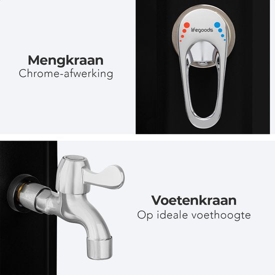 LifeGoods Buitendouche - Solar - Tuindouche - 360° Draaibare Douchekop - 35L - Zwart