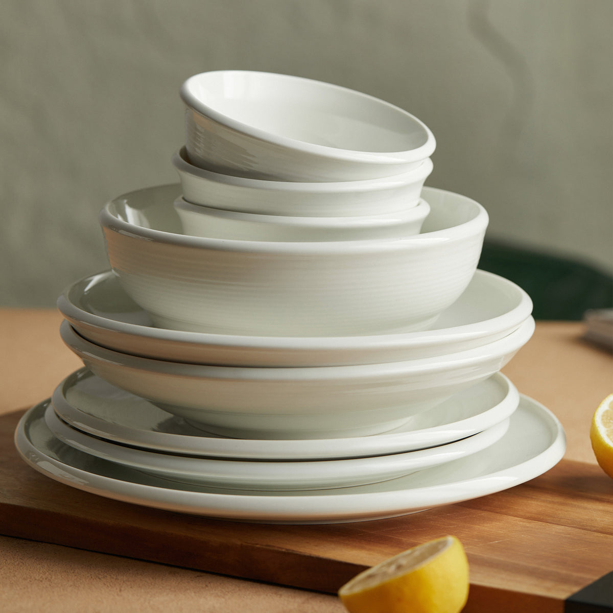 Jiwoo ZEN Soepkommen Set van 6 - 20 cm (8 inch) - Wit