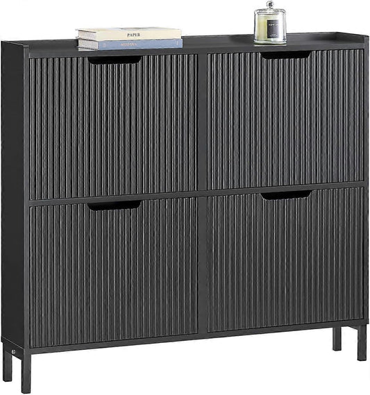 Sobuy Schoenenkast - Zwart - 100x19x91 cm