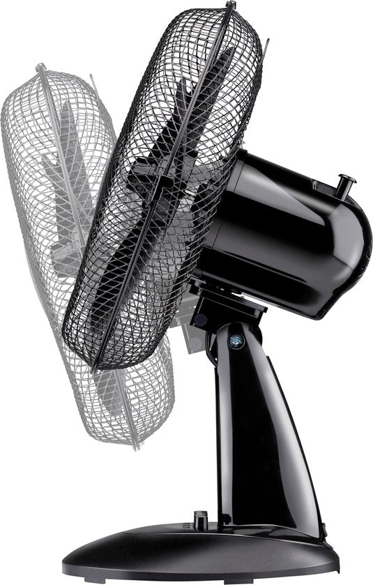 Lifetime Air Tafelventilator 35W - Ventilator voor Tafel en Bureau - met Handvat, 3 Snelheden en Kantelbare Functie - Geruisloos 65dB - Zwart