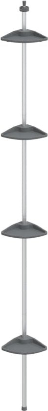 vidaXL - Doucherekje - 4-laags - telescopisch - hoekmodel - aluminium - zilver