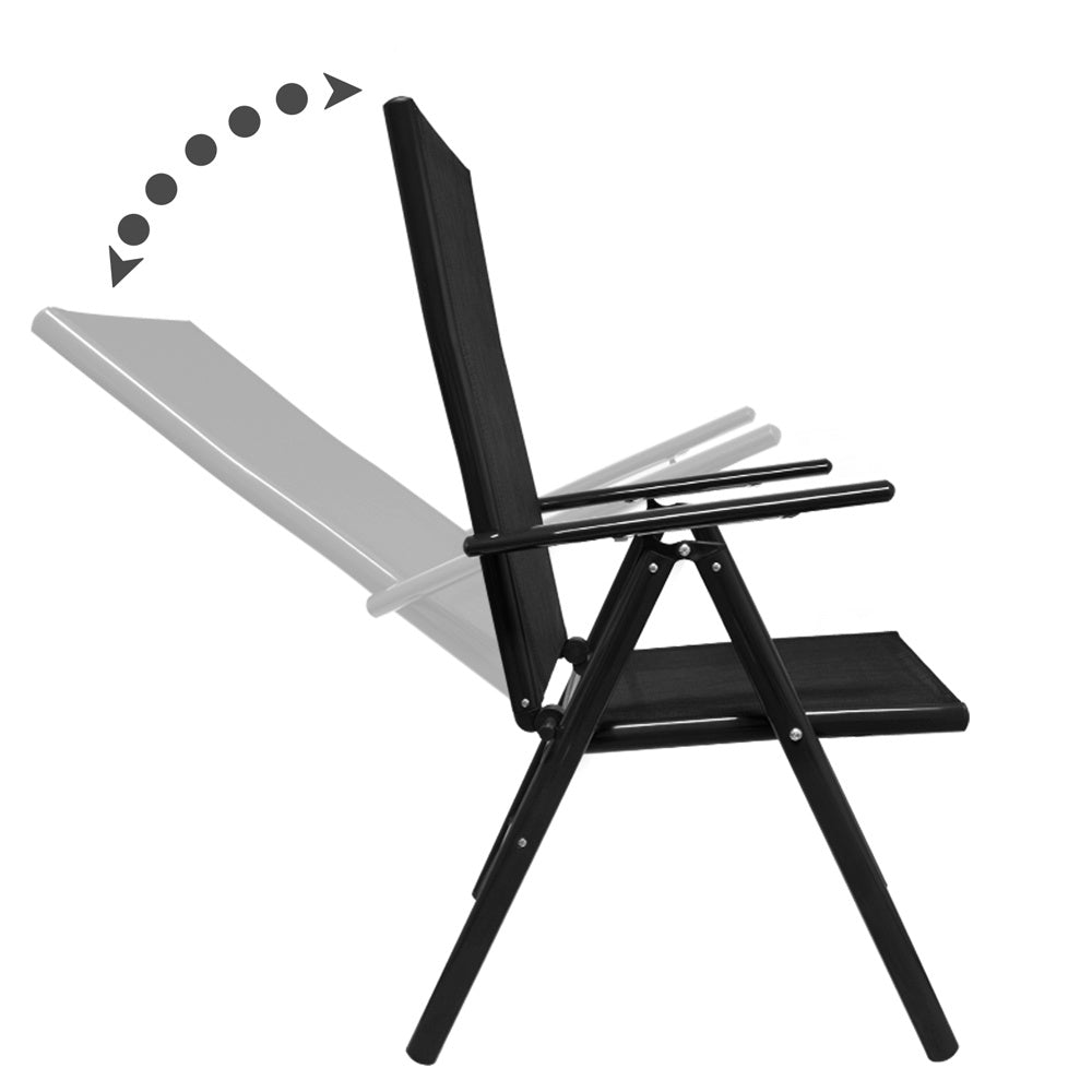 Casaria Tuinset Bern - 6 Stoelen 1 Tafel Aluminium - Antraciet