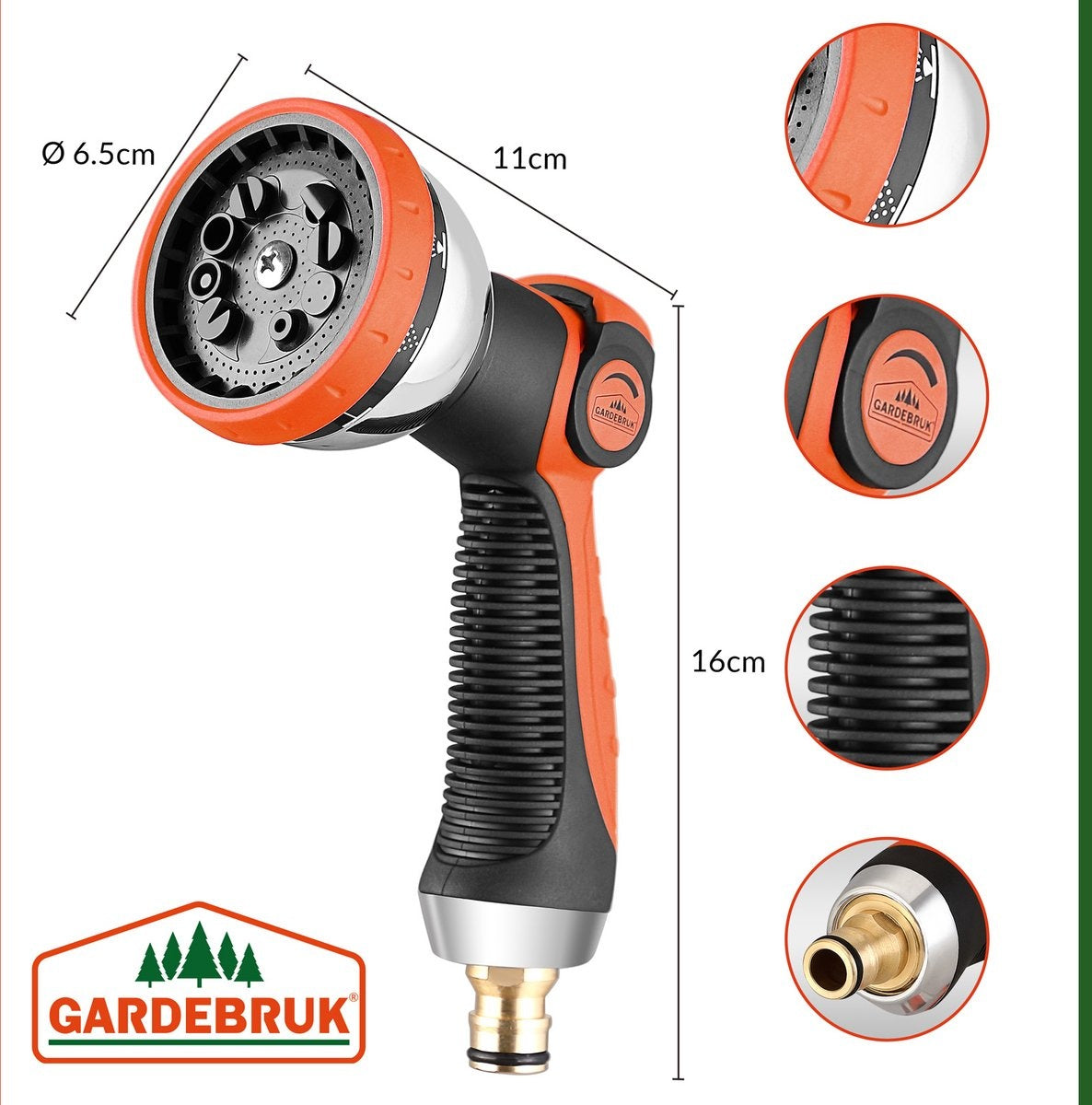 Gardebruk Tuinslang Flexibel - 22m 1/2" 3/4" Inch Wandmontage - Zwart