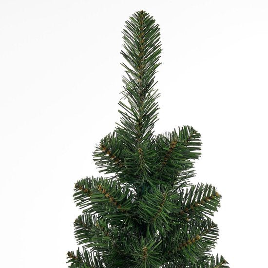 Black Box Trees Charlton Slanke Boom - Kerstboom Pilaarvormig met Scharnierconstructie - Kerstversiering met Natuurlijke PVC Naalden - Kunstboom Slank Model - H215 x Ø56 cm - Groen