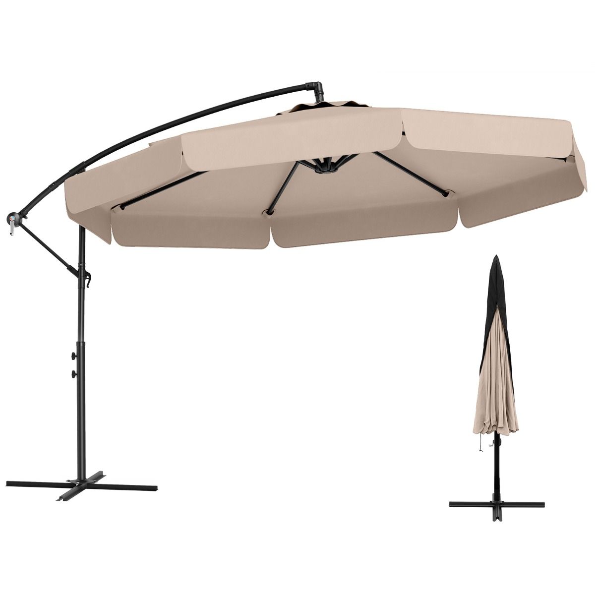Coast Hangparasol - 305 cm diameter - In hoogte verstelbaar - Inclusief beschermhoes - Beige