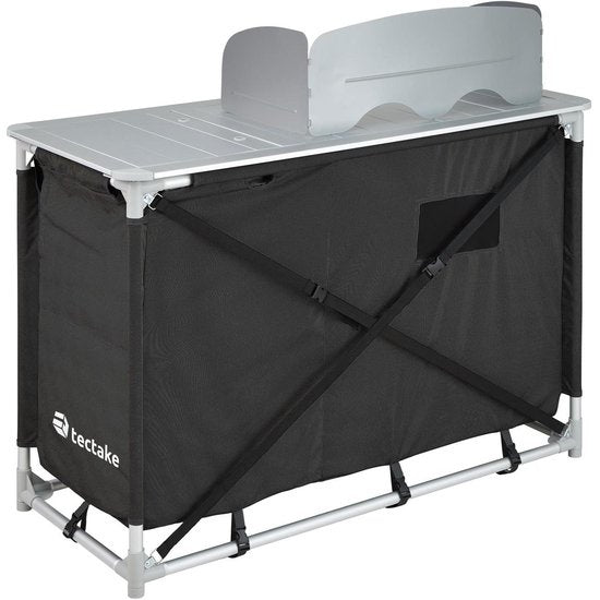 tectake - campingkeuken afm. 116 x 52 x 107 cm zwart - 403345