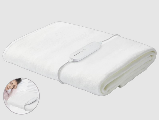 Inventum Elektrisch Onderdeken HN132 150 x 80 cm Fleece Wit – 4 Warmtestanden met Timer