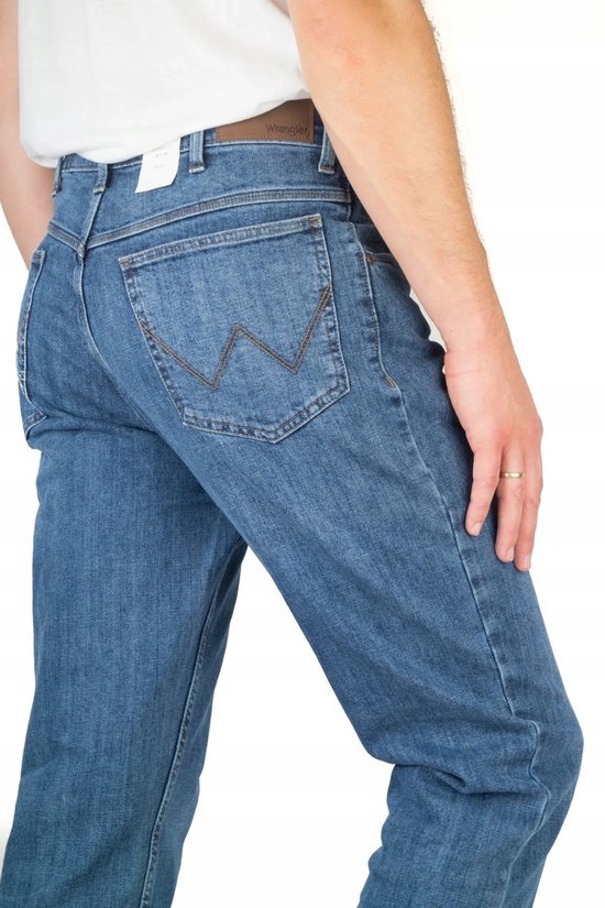 Wrangler - Mid Stone Regular Jeans - Heren - 98% katoen - 2% elastaan - Maat W32 X L30
