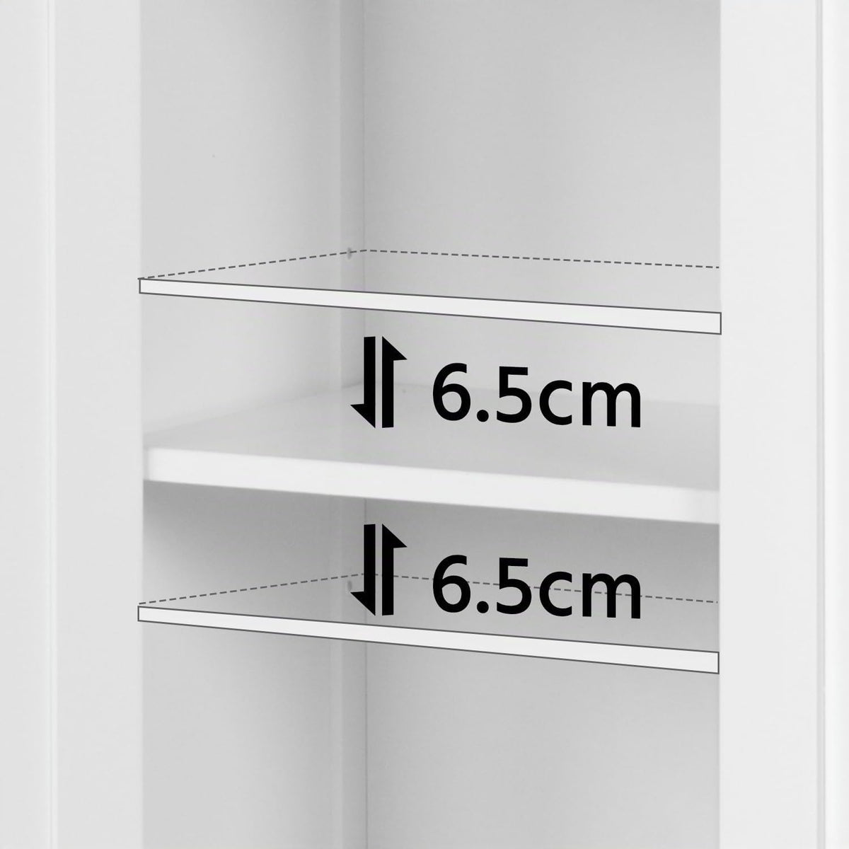 Yaheetech Badkamerkast met 2 deuren en verstelbare planken - 60 x 30 x 80,5 cm - Wit
