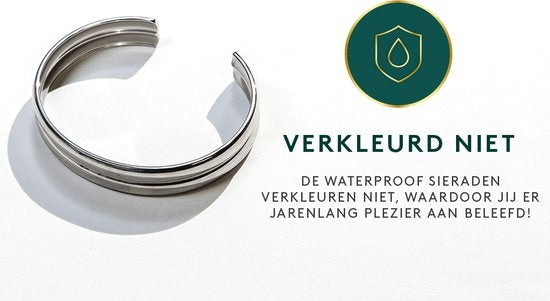 Laura Ferini Dames Armband Strati Zilver - Zilverkleurige Bangle - 18K Witgoud Verguld - Sieraad - Accessoires - Sieraden - Dames Armbandje