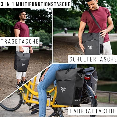 MIVELO Fietstas - 100% Waterdicht - Laptopvak - 25L - 43 x 33 x 5 cm - Carbon Kleurig