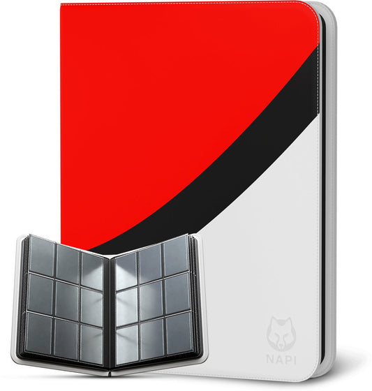 Napi Toploader Pro Binder - Rood/Wit - 288 Kaarten