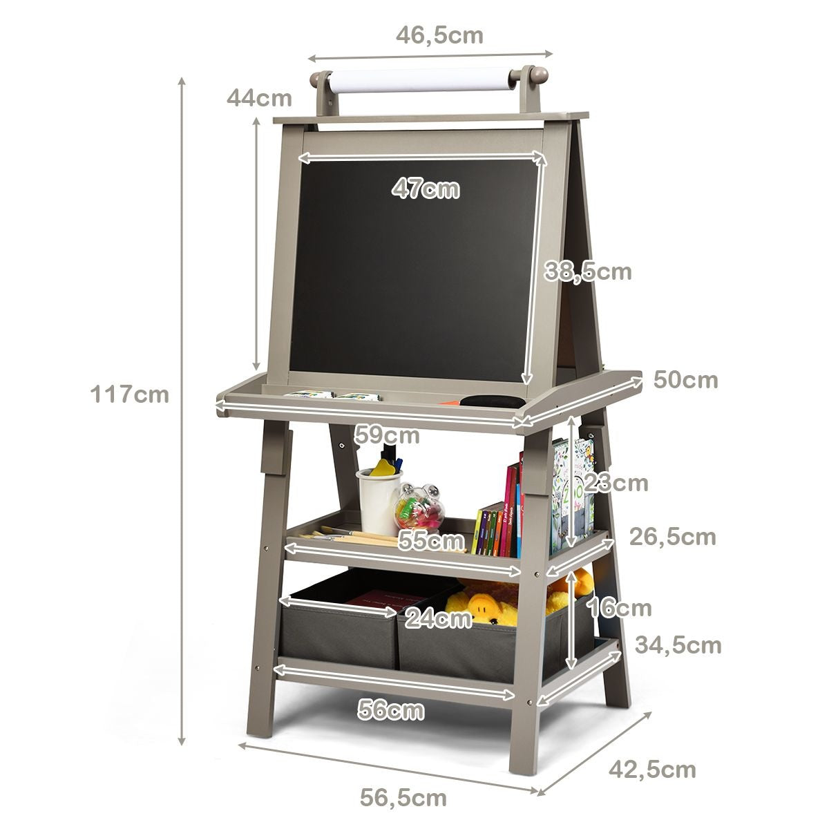 Coast 3-in-1 Kindertafel - Speeltafel/Tekentafel - 59 x 50 x 117 cm