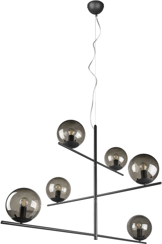 Trio Hanglamp Pure antraciet 6x E14- 80 x 115 x 150 cm