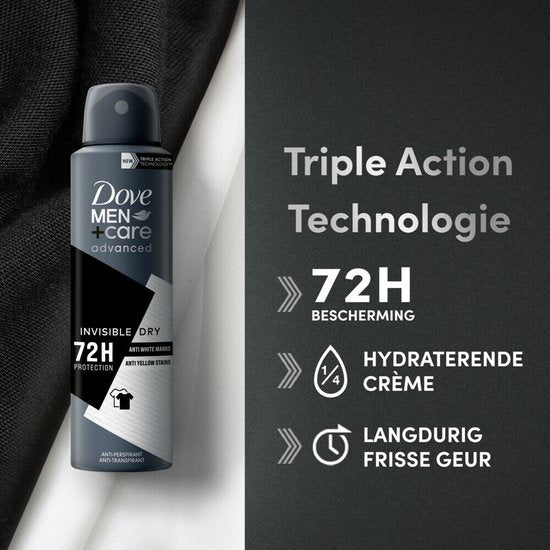 Dove Men+Care - Deodorant - Spray - Invisible Dry - 150ml