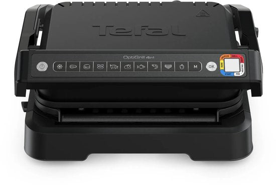 Tefal OptiGrill 4in1 GC7748 – Intelligente Contactgrill – Grill, Tafelbarbecue, Oven en Complete Maaltijd – 9 Automatische programma's – Gaarheidsindicator – 2100W – Zwart/RVS