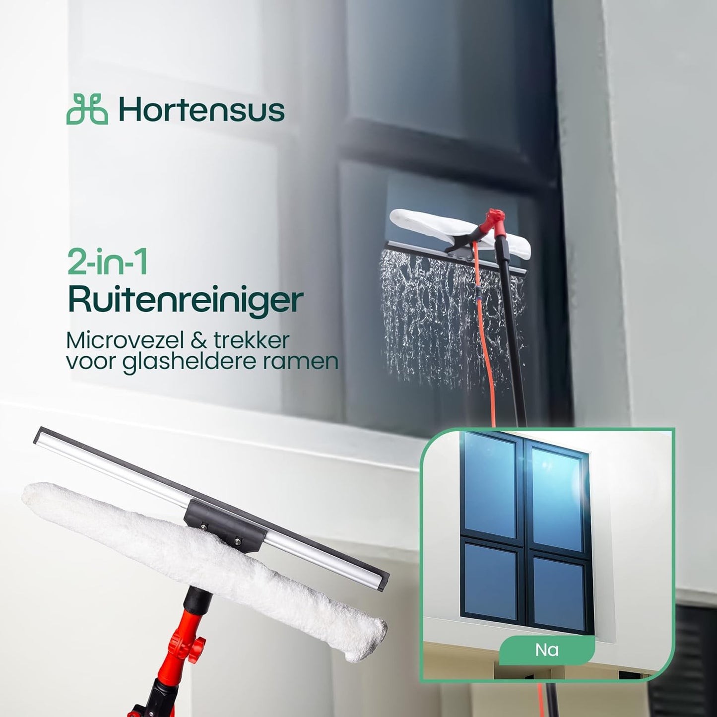 Hortensus Telescopische Wasborstel - Met Wateraansluiting & Zeepdispenser - 6.5M Lang