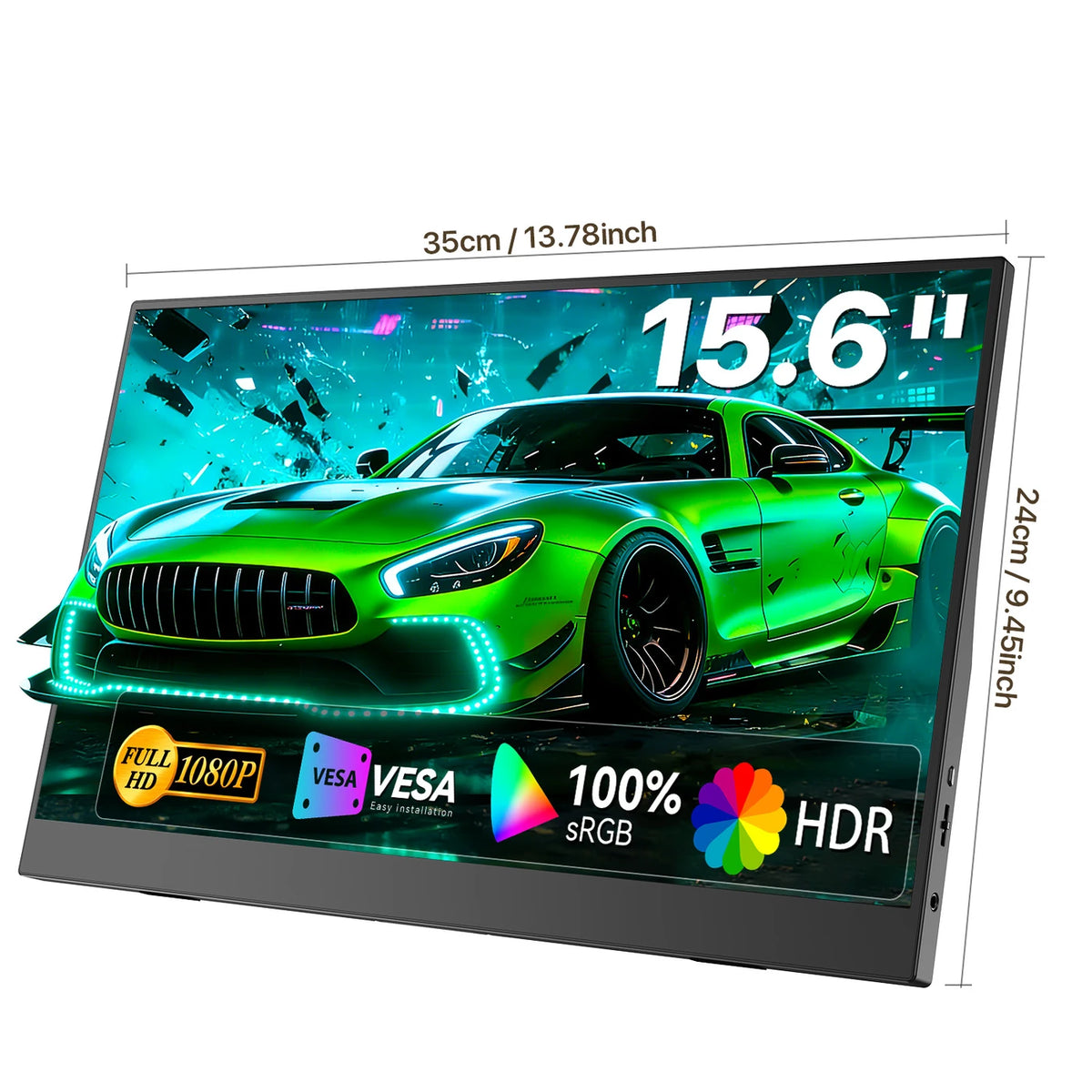 UPERFECT Draagbare 15,6 inch Full HD USB-C-monitor met touchscreen, verstelbare standaard en luidsprekers