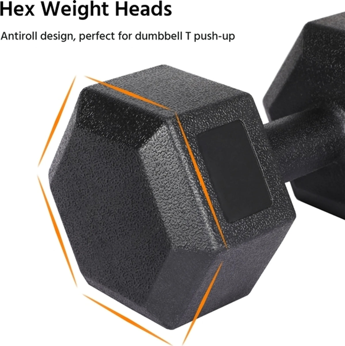Yaheetech Dumbbells Set Van 2 x 5 kg – Voorzien Van Zeshoekige Kop En Anti-Roll Ontwerp En Kunststof Coating – Voor Krachttraining En Thuisgym – Zwart Kunststof En Beton – 28,5 x 15 x 13 cm