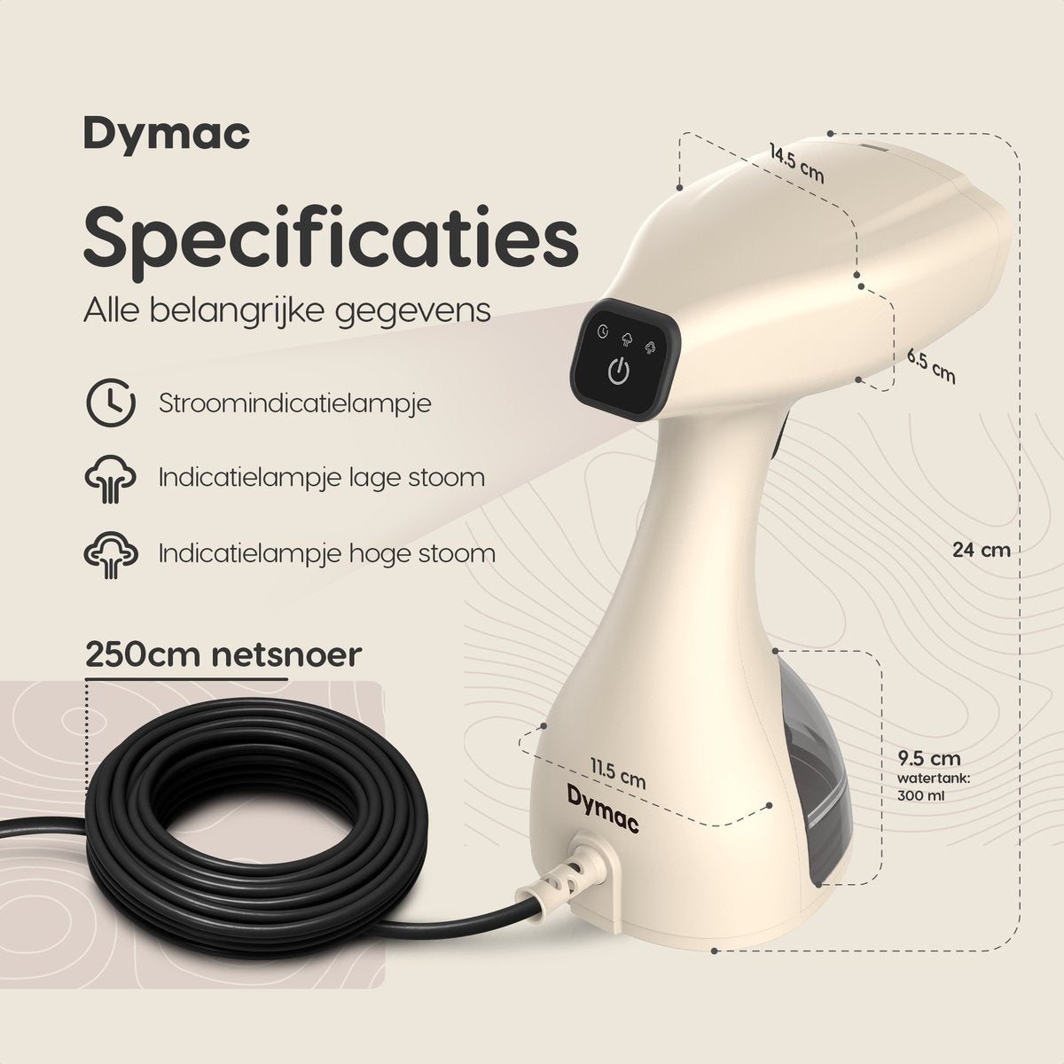 Dymac SilkSteam Fusion Kledingstomer – Stoomreiniger – Stoomapparaat Kleding en Meubilair – Handstomer – Kleding Stomer - Inclusief Pluizenborstel