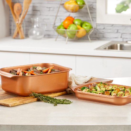 Livington Copperline WonderCooker - 14-in-1 keukenset - braadpan, grillpan, slowcooker en meer - Kookset voor alle soorten fornuizen, inclusief inductie