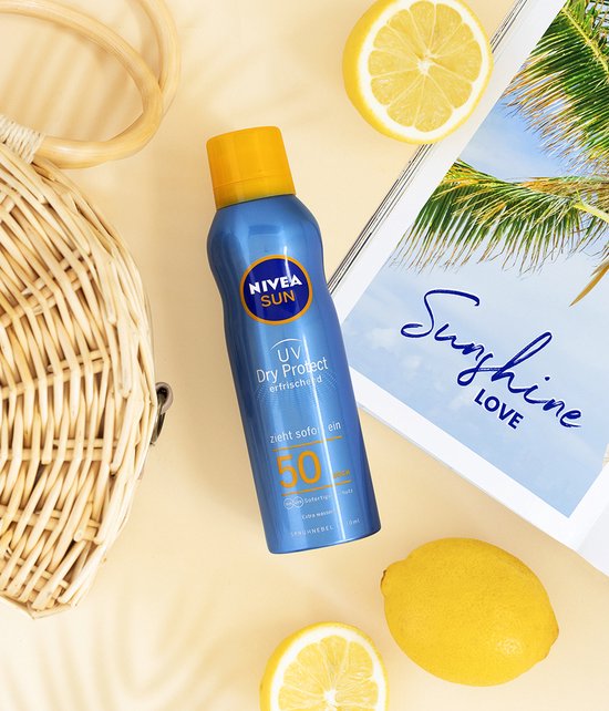 NIVEA SUN Protect & Dry Touch Vernevelende Zonnebrand Spray - SPF50 - Sport Zonnespray - Waterproof - UVA/UVB - 200ml