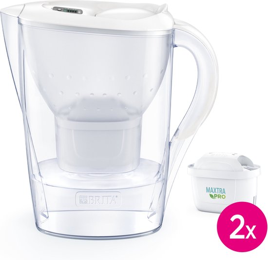 BRITA - Waterfilterkan - Marella Cool - 2,4L - Wit - incl. 2 MAXTRA PRO ALL-IN-1 filterpatronen - Voordeelverpakking