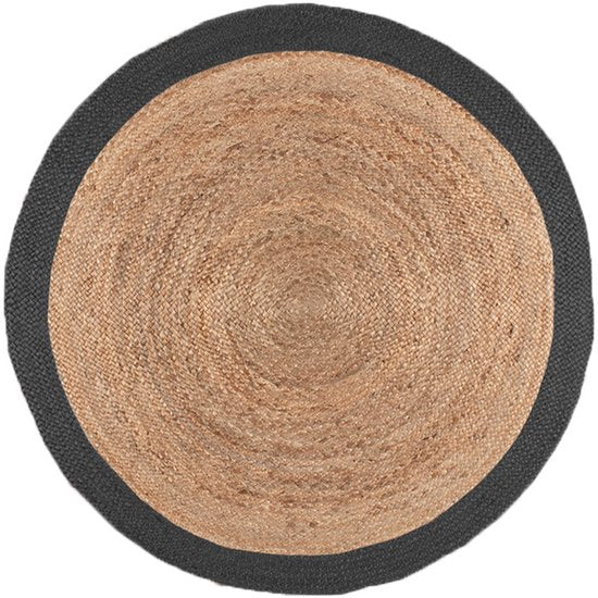 NATURL. Jute vloerkleed - Fair Rond Naturel/Zwart - Ø 120cm