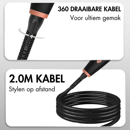 Sansbeauté® 3 in 1 Automatische Krultang met Klem - Keramische Haarkruller - 25mm tot 38mm - Beach Waves - Wavy Hair - Krultangen 33 38 mm 25 mm - Blowout Brush - Haarstyler - Hair Curler - Dunne en Dikke Crimper - Krultang Kort Haar
