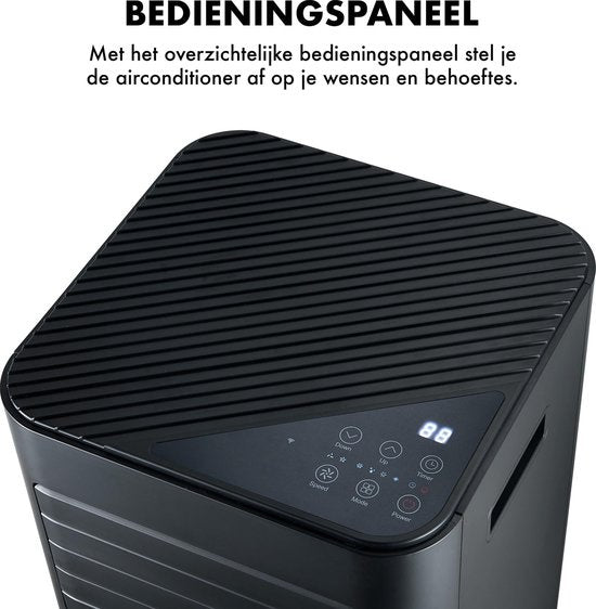 MOA Mobiele Airco - 9000 BTU - Geschikt voor Ontvochtiging - Inclusief Wieltjes - incl. Raamafdichting Kit - Zwart - A010B