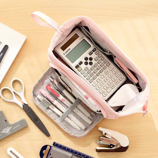 Diydash Etui XL - Pennenzak - Pennenetui - Schooletui - Grote Etui - Schoolspullen - Trousse Scolaire - Voor meisjes, jongens en volwassenen - Roze