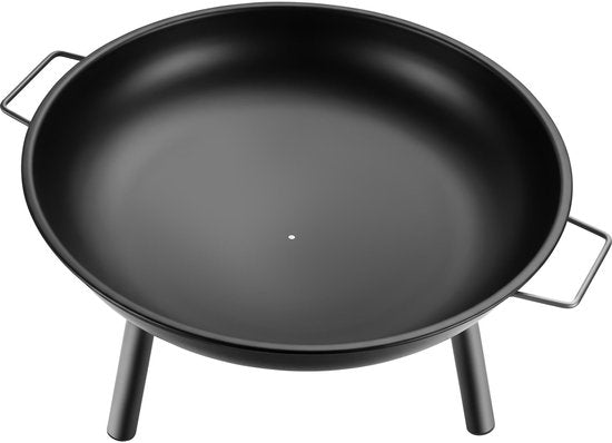 tectake® Vuurkorf Diablo - Hittebestendig Staal - Vuurschaal met Vuurpook - Ø 57,5 cm - Tuinhaard - Sfeerhaard voor Buiten - Met Handgrepen en Waterafvoer - Voor Brandhout en Houtskool