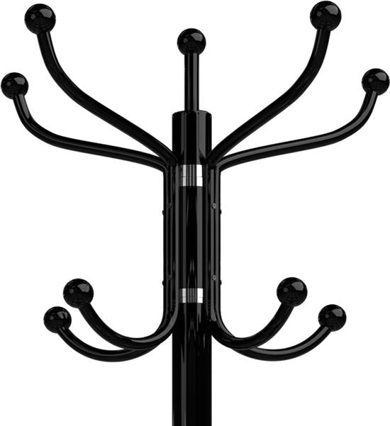 CASARIA Kapstok - 360° Draaibaar 14 Haken 37x37x175cm - Zwart