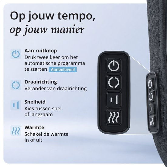Lifeproducts Massage Apparaat voor Rug - Rugmassage Apparaat - Shiatsu Massagekussen - Massage Apparaten met Warmtefunctie