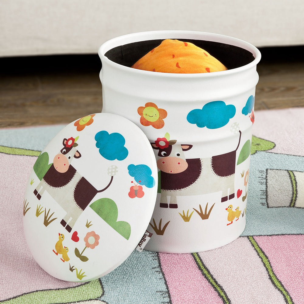 SoBuy Panca Opbergkrukken Set van 2 – Gestoffeerd – 37 x 30 x 30 cm