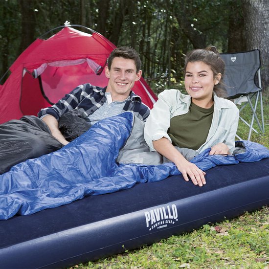 Bestway Pavillo Luchtbed met Flocked Oppervlak - queen size - 203x152x22 cm - 67003 - Blauw