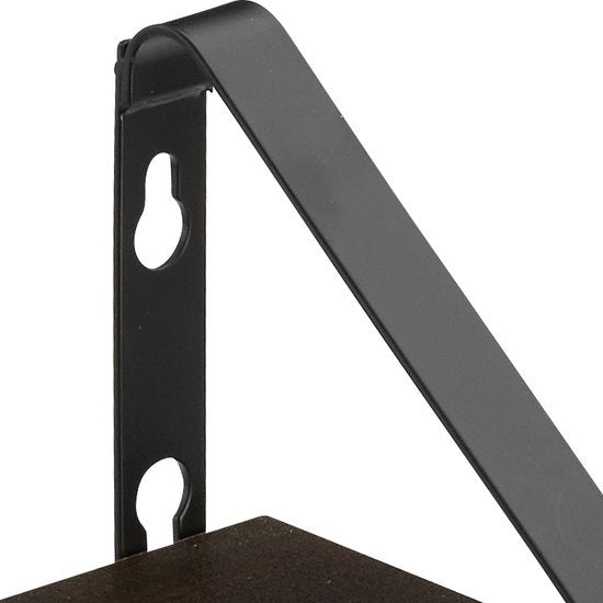 tectake® - 3 Wandplanken Cowell industrieel donkerbruin - 404429