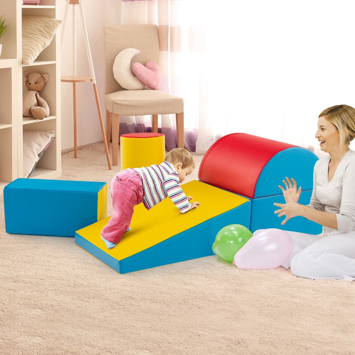 Coast 5-delige schuim klim- en kruipset multicolor – 60x40x20 cm speelblokken voor peuters