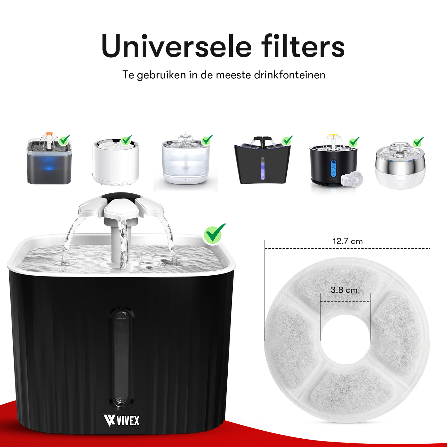 Vivex® Drinkfontein Filters - Kattenfontein Filters - Premium Kwaliteit - 10 Stuks