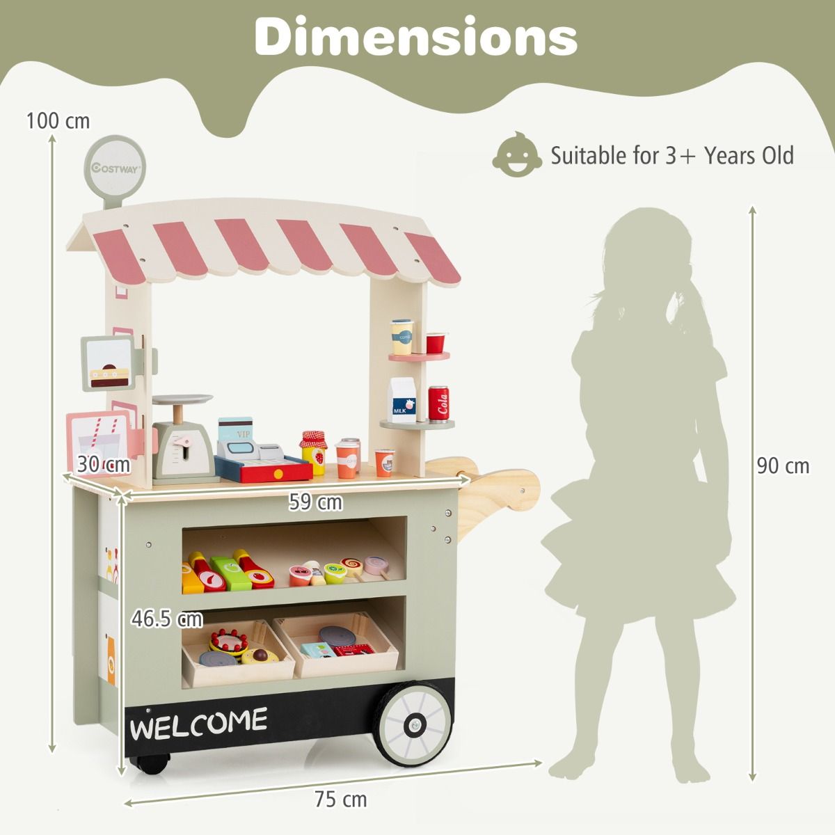 Coast Children's focale trolleys op 3 wielen met tot foodtruck voor kinderen vanaf 3 jaar.