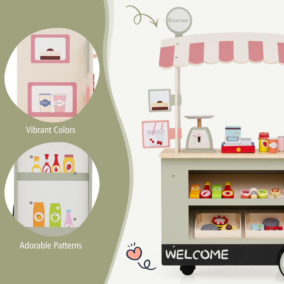 Coast Children's focale trolleys op 3 wielen met tot foodtruck voor kinderen vanaf 3 jaar.