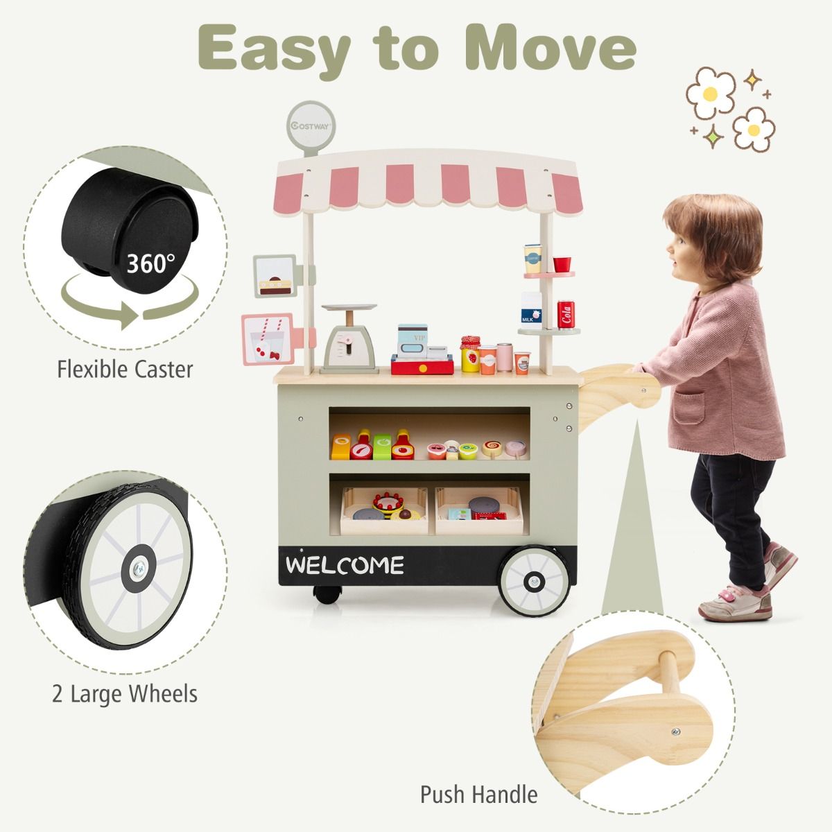 Coast Children's focale trolleys op 3 wielen met tot foodtruck voor kinderen vanaf 3 jaar.