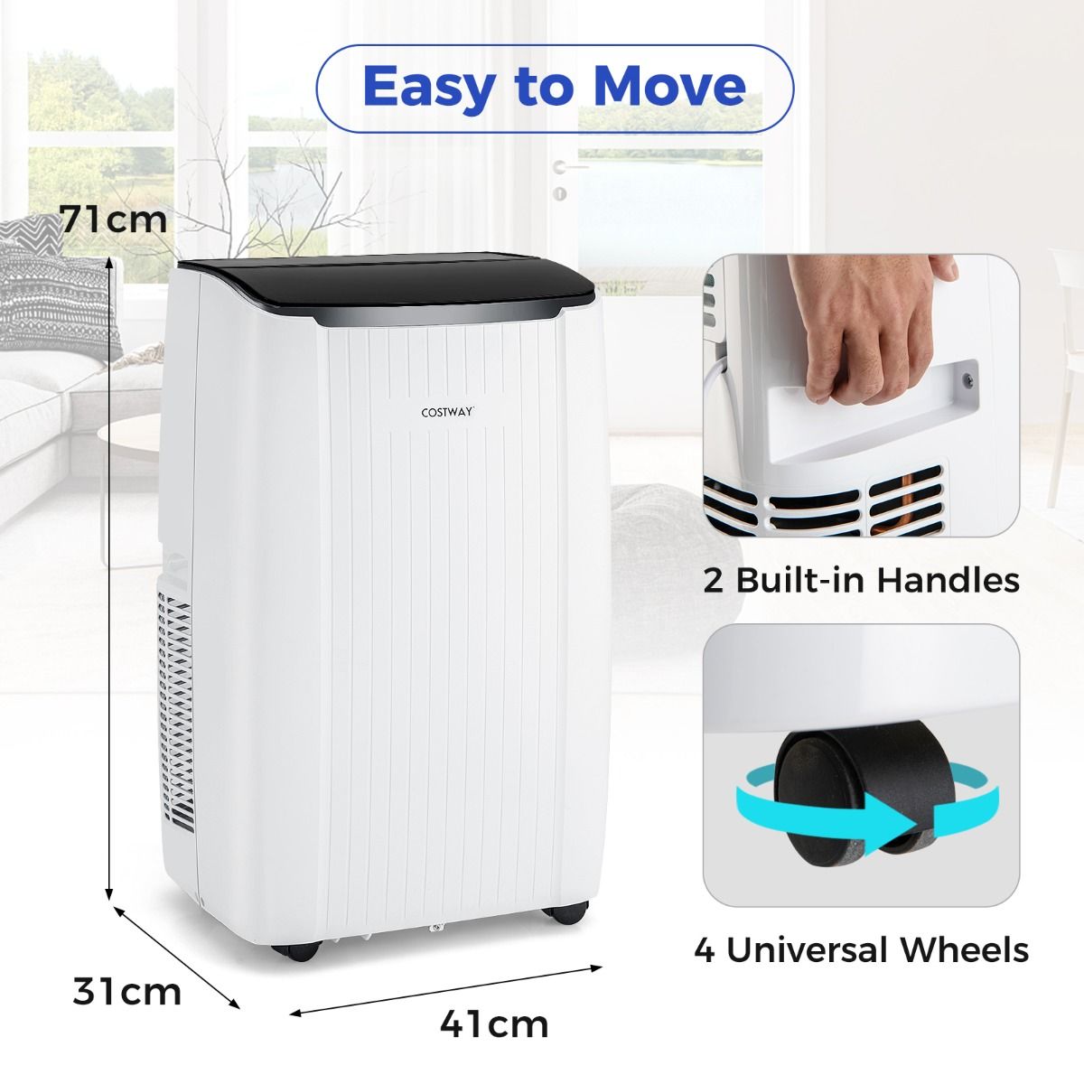 Coast Airconditioning 4-in-1 - 12000 BTU - 41 x 31 x 71 cm - Wit