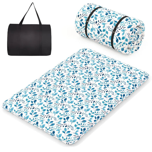 Coast Japanse Futon Matras Tatami Matte – Voorzien Van Machinewasbare Buitenhoes En Handige Draagtas En Stevige Oprolbanden – Voor Logeerpartijen En Kamperen – Blauw Microvezel En Polyester – Tien bij Honderdtandig bij Tweehonderd cm